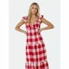 English Factory Gingham Maxi Dress Dresses Red/white