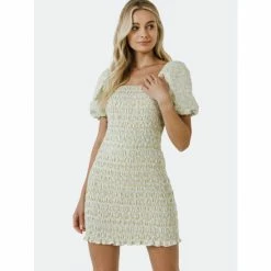 English Factory Floral Smocked Mini Dress Dresses Yellow Multi