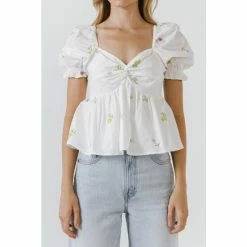 English Factory Multi Floral Embroidery Top Tops White Multi -English Factory Shop unnamed file 1019