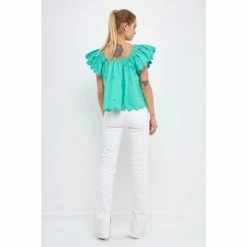 English Factory Scalloped Hem Ruffle Detail Top Tops Yellow 16 English Factory Scalloped Hem Ruffle Detail Top Tops Yellow -English Factory Shop unnamed file 1032