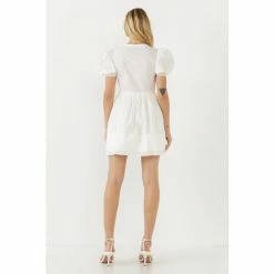 English Factory Poplin Bib Fit & Flare Dress Dresses White -English Factory Shop unnamed file 1041