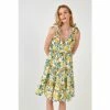 English Factory Lemon Print Tiered Mini Dress Dresses Yellow Multi