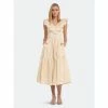 English Factory Ruffled Lace Contrast Midi Dress Dresses Beige