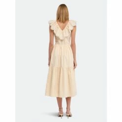 English Factory Ruffled Lace Contrast Midi Dress Dresses Beige -English Factory Shop unnamed file 1080