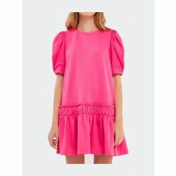 English Factory Puff Sleeve Mini Dress - Pink/White Dresses 16 English Factory Puff Sleeve Mini Dress - Pink/White Dresses -English Factory Shop unnamed file 1097