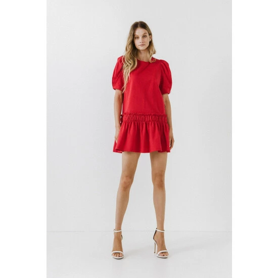English Factory Puff Sleeve Mini Dress - Pink/White Dresses 10 English Factory Puff Sleeve Mini Dress - Pink/White Dresses - Image 10