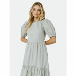 English Factory Ruffle Detail Midi Dress Dresses Green