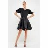 English Factory Mixed Media Organza Mini Dress Dresses Black