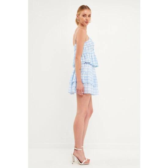 English Factory Sequins Check Mini Skirt Skirts Blue Multi 3 English Factory Sequins Check Mini Skirt Skirts Blue Multi - Image 3