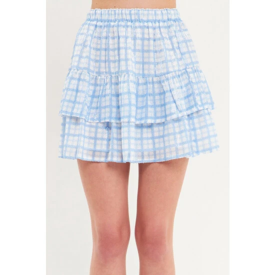 English Factory Sequins Check Mini Skirt Skirts Blue Multi 5 English Factory Sequins Check Mini Skirt Skirts Blue Multi - Image 5