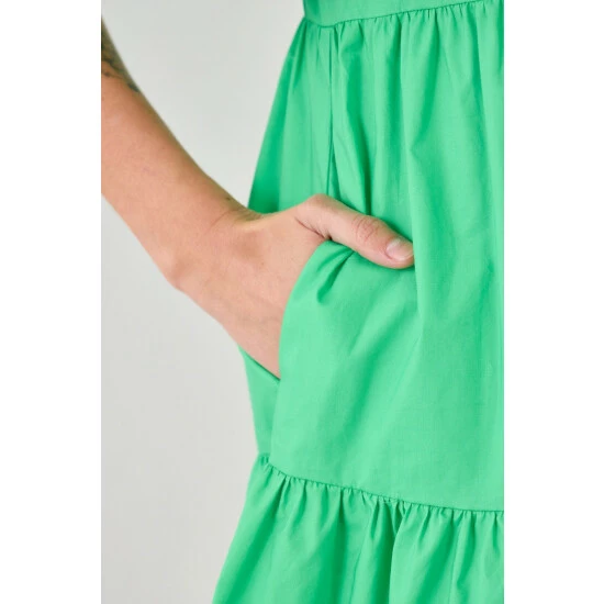 English Factory Scallop Detail Mini Dress Dresses Green - Image 5