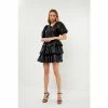 English Factory PU Embroidery Mini Dress Dresses Black