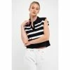 English Factory Striped Knit Top With Collar Tops Black/white