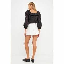 English Factory Square Ruffled Neckline Top Tops Berry -English Factory Shop unnamed file 1257