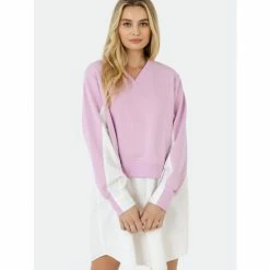 English Factory V-neck Sweatshirts Dress With Poplin Dresses Lilac