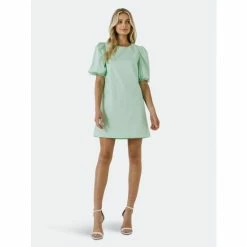 English Factory Puff Sleeve Mini Dress Dresses Green -English Factory Shop unnamed file 1284