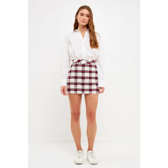 English Factory Plaid Mini Skirt Skirts Ivory 1 English Factory Plaid Mini Skirt Skirts Ivory