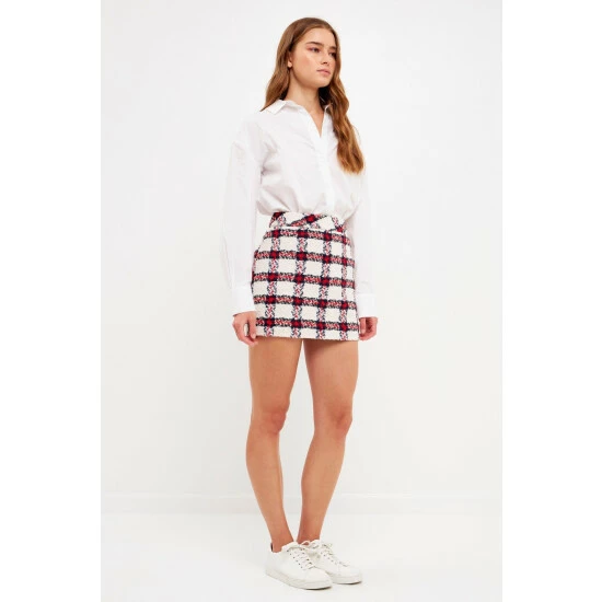 English Factory Plaid Mini Skirt Skirts Ivory 2 English Factory Plaid Mini Skirt Skirts Ivory - Image 2