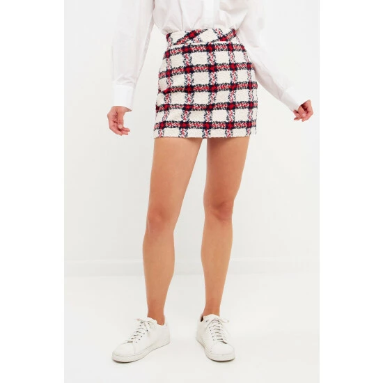 English Factory Plaid Mini Skirt Skirts Ivory 4 English Factory Plaid Mini Skirt Skirts Ivory - Image 4