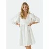 English Factory V Button Down Baby Doll Dress Dresses White