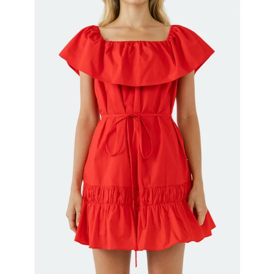 English Factory Convertible Neckline Mini Dress Dresses Red - Image 5