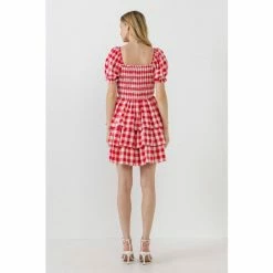 English Factory Gingham Mini Dress Dresses Red 7 English Factory Gingham Mini Dress Dresses Red -English Factory Shop unnamed file 1378