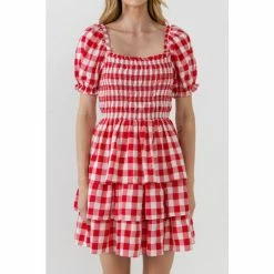 English Factory Gingham Mini Dress Dresses Red 9 English Factory Gingham Mini Dress Dresses Red -English Factory Shop unnamed file 1380