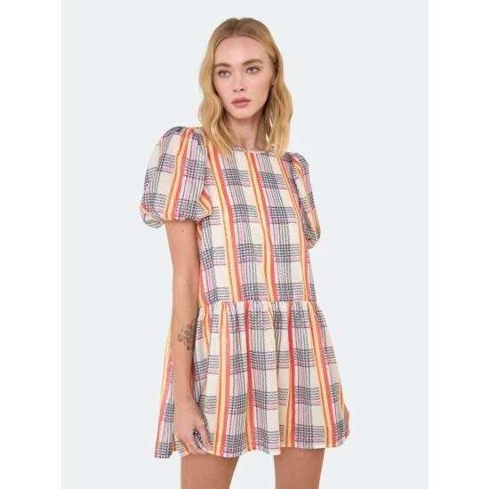 English Factory Sequins Check Mini Dress Dresses Ivory Multi 1 English Factory Sequins Check Mini Dress Dresses Ivory Multi