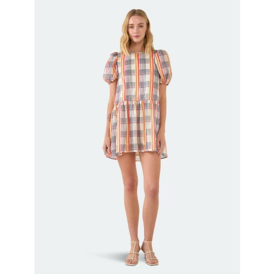 English Factory Sequins Check Mini Dress Dresses Ivory Multi 2 English Factory Sequins Check Mini Dress Dresses Ivory Multi - Image 2