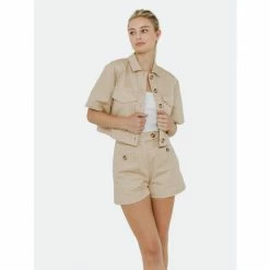 English Factory Cotton Shorts Beige