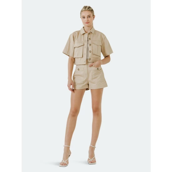 English Factory Cotton Shorts Beige - Image 3