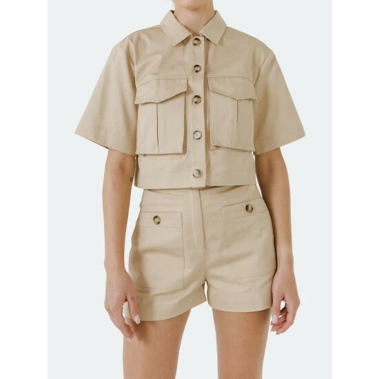 English Factory Cotton Shorts Beige - Image 6