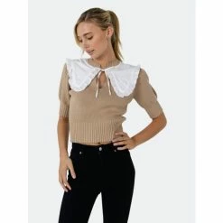 English Factory Collared Sweater Top Tops Camel