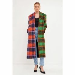 English Factory Colorblock Plaid Trench Coat Coats, Jackets & Blazers Multi