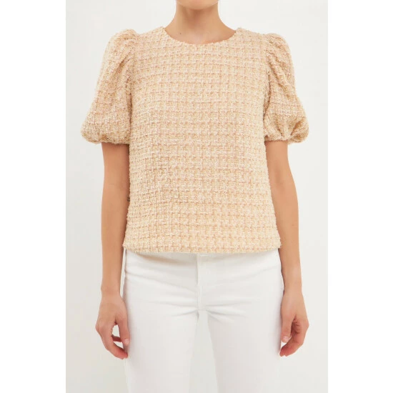 English Factory Multi Tweed Top Tops Cream 5 English Factory Multi Tweed Top Tops Cream - Image 5