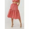 English Factory Gingham Midi Skirt Skirts Red
