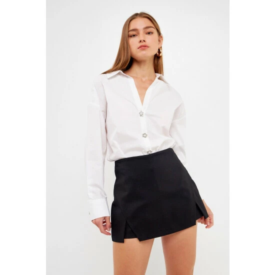 English Factory Oversize Collared Shirt Tops White