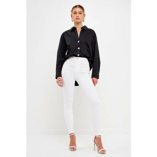 English Factory Oversize Collared Shirt Tops White - Image 6