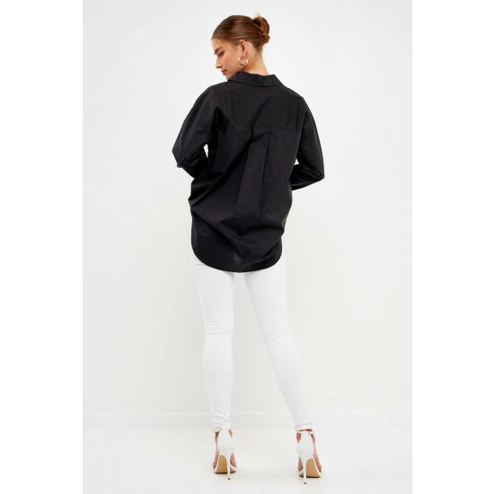 English Factory Oversize Collared Shirt Tops White - Image 8