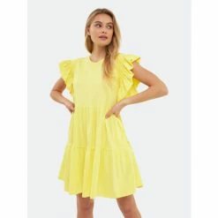 English Factory Knit Ruffled Mini Dress Dresses Purple