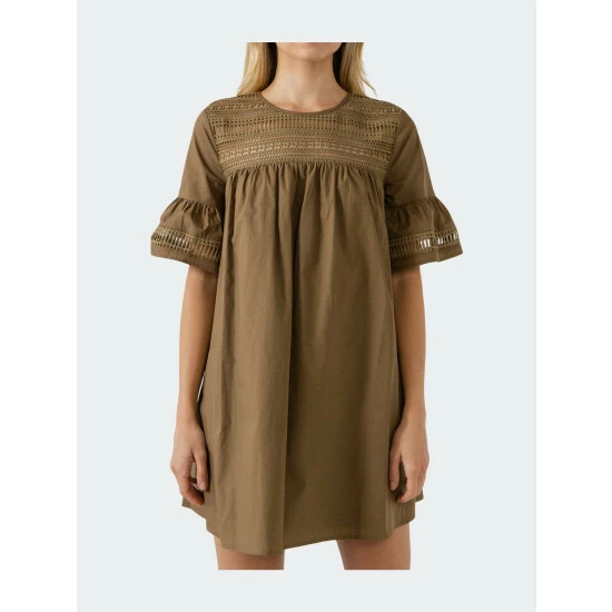 English Factory Lace Detail Mini Dress Dresses Burgundy - Image 5