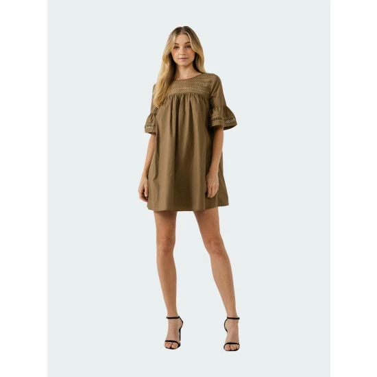 English Factory Lace Detail Mini Dress Dresses Burgundy - Image 7