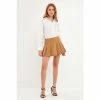 English Factory Low Waist Pleated Skort Skirts Taupe