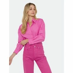 English Factory Oversized Linen Shirts Tops Pink