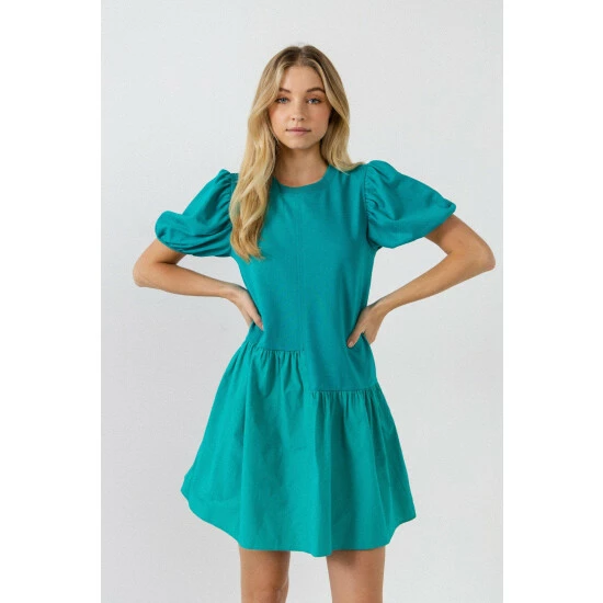 English Factory Knit Woven Mixed Dress Dresses Red - Image 10