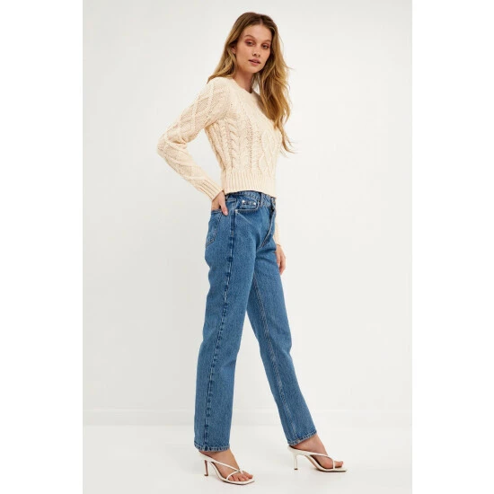 English Factory Texture Cable Sweater Sweatshirts & Sweaters Purple - Image 2