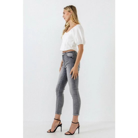 English Factory High Waist Skinny Jeans Jeans & Denim White - Image 3