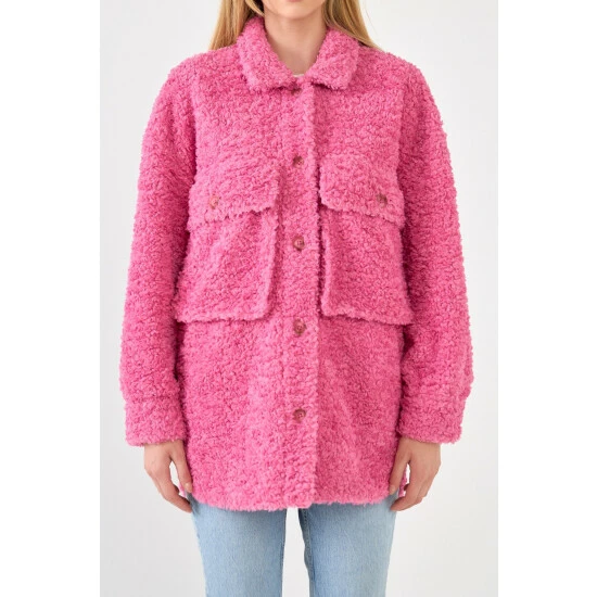 English Factory Oversized Sherpa Jacket Coats, Jackets & Blazers Black - Image 2