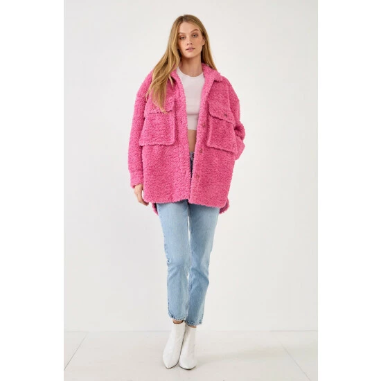 English Factory Oversized Sherpa Jacket Coats, Jackets & Blazers Black - Image 3