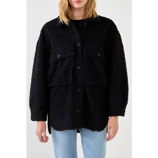 English Factory Oversized Sherpa Jacket Coats, Jackets & Blazers Black - Image 6